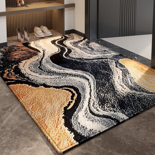 Fantasy entry door floor mats, light luxury door entry carpets, 2025 new door mats, cuttable entry mats, ink shadow gray wadding 80x120CM, upgraded Belgian velvet