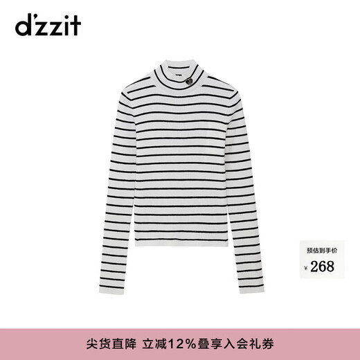 DZZIT plain pullover sweater with autumn and winter simple modern slim design for women black XS