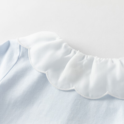 DAVE&BELLA children's long-sleeved T-shirt 2026 spring new style girls' tops, baby girl's clothes, stylish children's bottoming shirts, children's clothing, sky blue, ready stock 140 cm (recommended height 130-140cm)