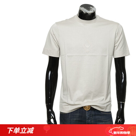 ARMANI/阿玛尼 EA 男士鹰标时尚休闲短袖T恤 EM001040 AF13669 卡其 U1098 XL
