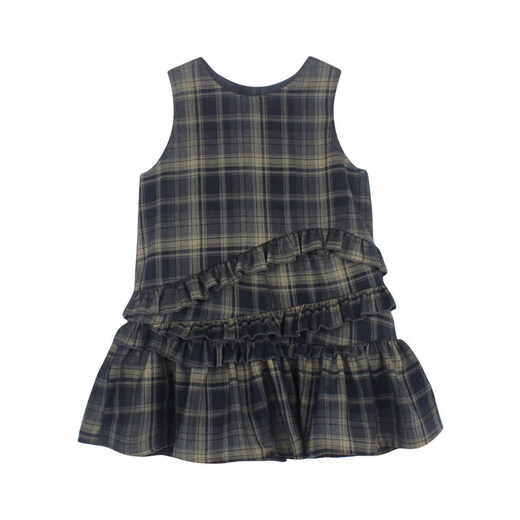 UTOUTO Big Ear Elephant Girls Lace Plaid Vest Skirt 2026 Spring New Sleeveless Casual Skirt 2633039 Gray Plaid Pre-sale second batch around late January 80