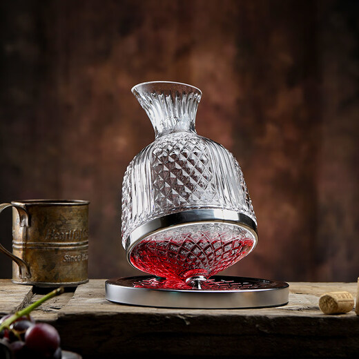 Tuojin German imported quality shaker rotating decanter household tumbler wine gyro wine divider handmade lead-free silver_light decanter_1500ml