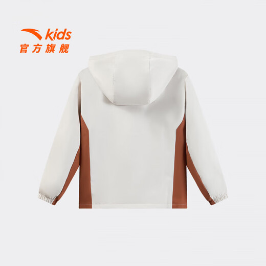 ANTA Children's Jacket Men's Big Children's Clothing 2026 Spring New Hooded Mercerized Velvet Water-Repellent Trendy Woven Thick Jacket Silt Gray-1 130