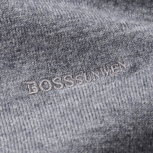 Bosssunwen 100% sheep wool new spring casual versatile soft breathable half turtleneck solid color men's wool sweater light gray M