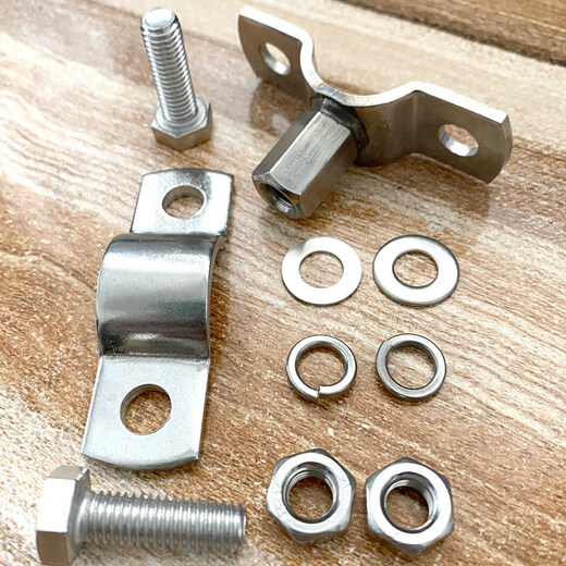Xu ordered stainless steel flat screw pipe bracket thickened pipe clamp water pipe buckle with bolt pipe holder bracket clamp hoop straight 19mm M8 bolt