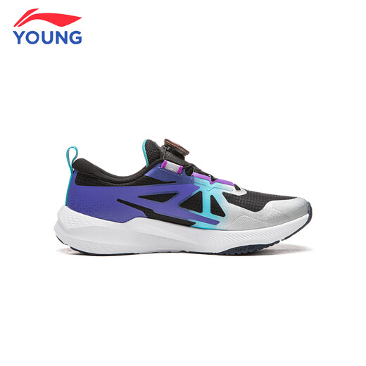 Li Ning (LI-NING) children's running shoes Zhique 3 New Year's model red festive Horse Year boys lightweight rebound cushioning comfortable sports shoes black/silver/rich purple Zhique 3 33 size