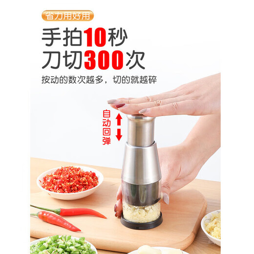 Tuojin 304 stainless steel pat knife kitchen garlic mashed artifact household garlic beater manual multi-function 304 stainless steel 1 304 stainless steel 2 pack (black)