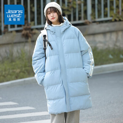 Jeanswest men's winter new hooded thickened warm mid-length cotton coat outer windproof military coat dark gray 3XL