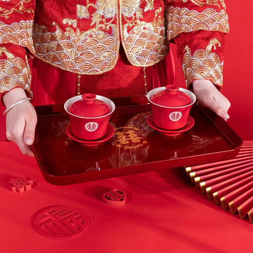 Pupan Plastic Burgundy Wedding Tray Wedding Tea Tray Wedding Tray Candy Bridal Wedding Toast Tea Tray Hotel Use Phnom Penh Big Day Disc 2 pcs