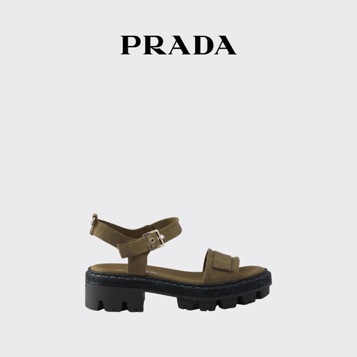 PRADA/Prada gift women's canvas sandals shoes army green 37