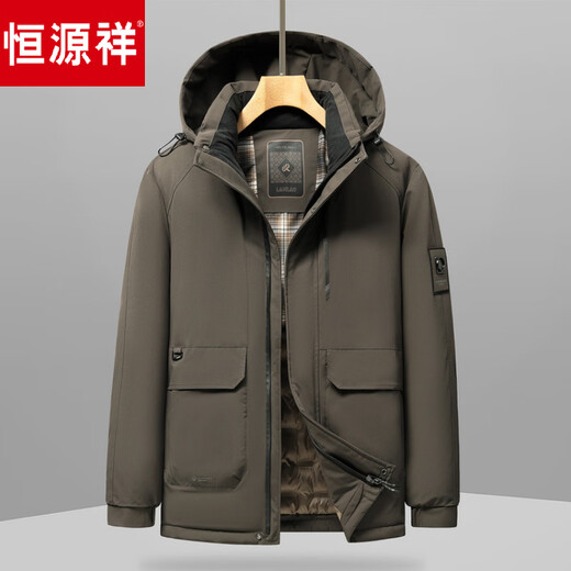 Hengyuanxiang brand men's father's winter coat, cotton-padded jacket, middle-aged and elderly cotton-padded coat with cotton and thickening, men's warm and cold-proof cotton coat, black and blue L