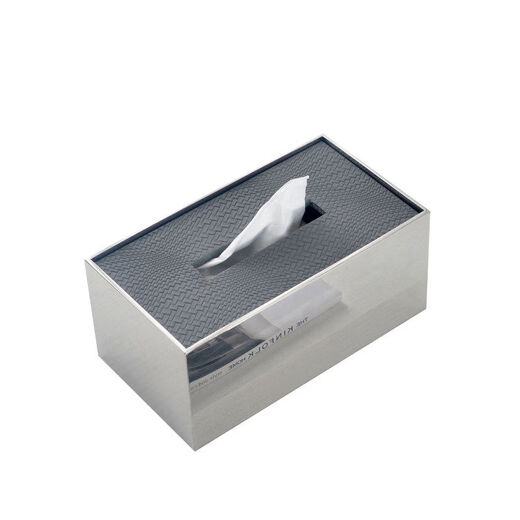 Stainless steel tissue box living room light luxury French Italian style home commercial dining table napkin box style matte black cover