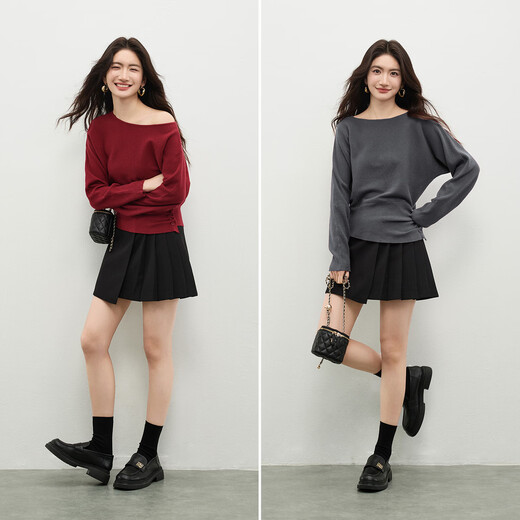 Shandubila Fashionable Wear Sweater Women's Winter Irregular Hem Round Neck Sweater Loose Warm Thick Top