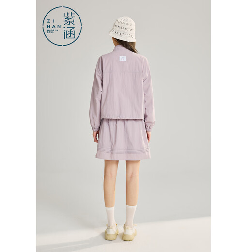 Zihan (ZIHAN) Zihan short stand-up collar fungus embroidered jacket accordion pleated short skirt two-piece suit for women 2026 spring new style Yuanqi Zi XS