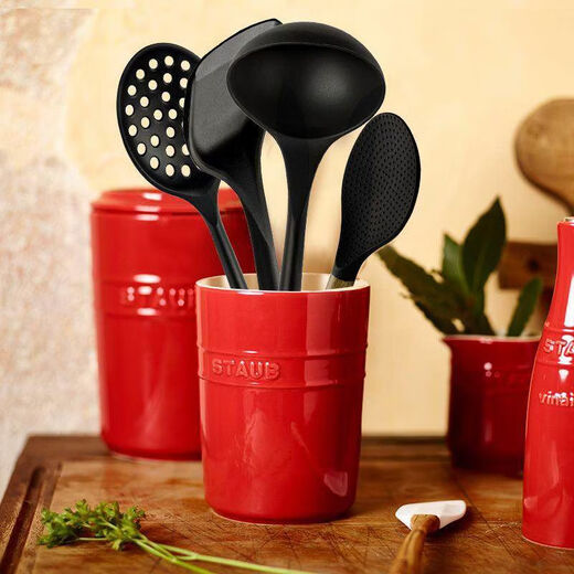 Shantou Lincun silicone Chinese non-stick pot spatula soup spoon colander rice spoon cooking high temperature resistant spatula full set wooden handle silicone-rolling pin