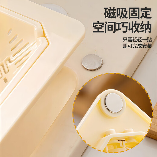 Pupan Magnetic Sink Drain Basket Household Triangular Suction Cup Kitchen Faucet Storage Rack for Filtering Leftovers Flagship Magnetic Style Ginger 1 Pack