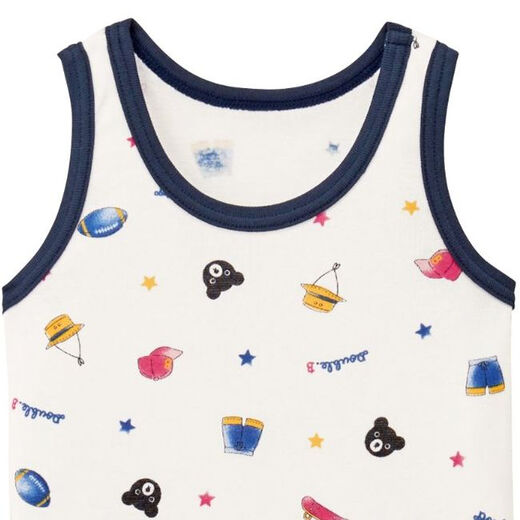 MIKIHOUSE Children's T-shirt Mickey House Twin Bees Pure yarn processing full pattern vest Japan direct mail White(01) 140