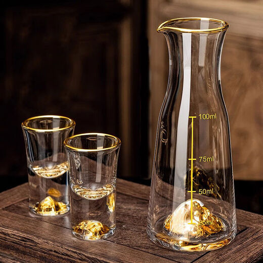 Jiyunmao French light luxury Jinshan gold foil crystal cup white household set small cup dispenser sense Jinshan straight divider
