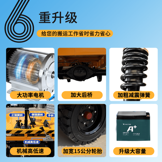 Bay window electric four-wheeled flatbed truck 2 tons forward and reverse riding warehouse load transport truck lithium battery for pulling goods snack stall transportation heavy-duty 3-meter long flatbed-lithium battery 60v100a+2500w