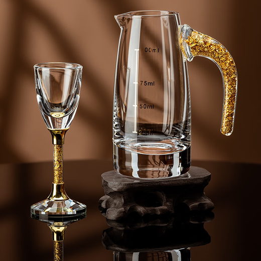 Yusenyi crystal white wine glass set household glass wine dispenser Jinshan jug high-end wineware one cup diamond Jinshan cup 15mlX10 Jinshan straight-up jug 100mlX10