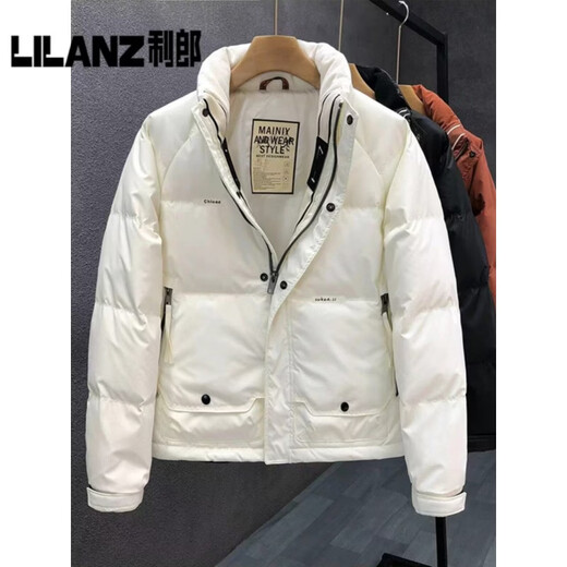 Белый пуховик Lilan, мужская модная брендовая модная зимняя куртка 2025, зима нового стиля, мужская куртка-стойка, теплая и морозостойкая одежда белого цвета XL