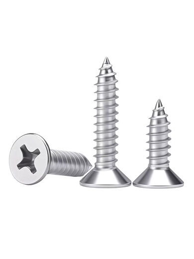Hongcan Jiazhuo full box 304 stainless steel cross countersunk head self-tapping screw chuck self-tapping wood screw M3M4M5 M1 point 2*810000 pieces