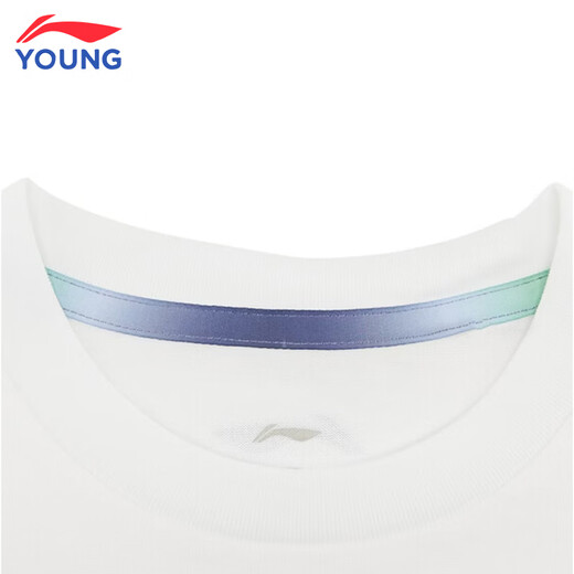 Li Ning children's short-sleeved T-shirt for men and women, skin-friendly and soft cultural shirts, vest tops, sportswear, loose cotton clothes, white short-sleeved 150 cm