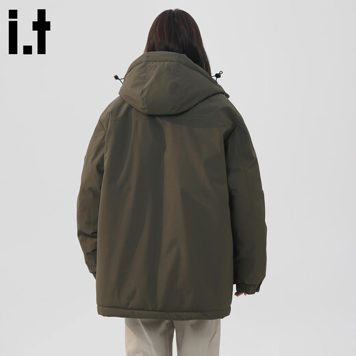 CHOCOOLATE it American trendy brand workwear hooded casual versatile cotton coat winter new thickened warm couple's jacket military green M recommended 100-120Jin Jin equals 0.5 kg