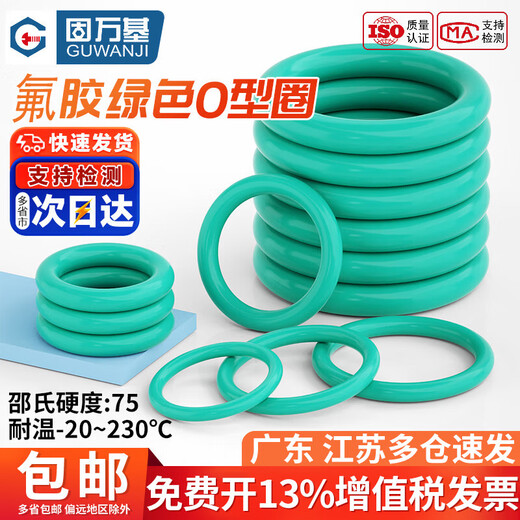 GUWANJI fluorine rubber O-ring high temperature resistant sealing ring green O-type rubber gasket wire diameter 1.5/2/2.4/3.1-5mm outer diameter 58x3.1mm (5 pieces)