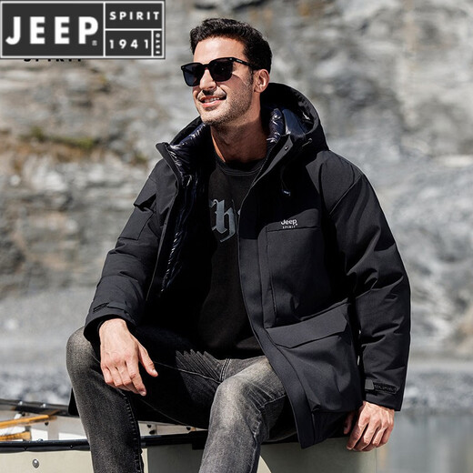 JEEP SPIRIT Jeep новая мужская пуховая куртка осень-зима утолщенная с капюшоном уличная холодная куртка мужская черная M