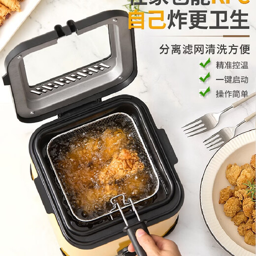 Yingtang Household Fryer Small Electric Fryer Multi-Function with Strainer French Fries and Skewers 1cm Silver