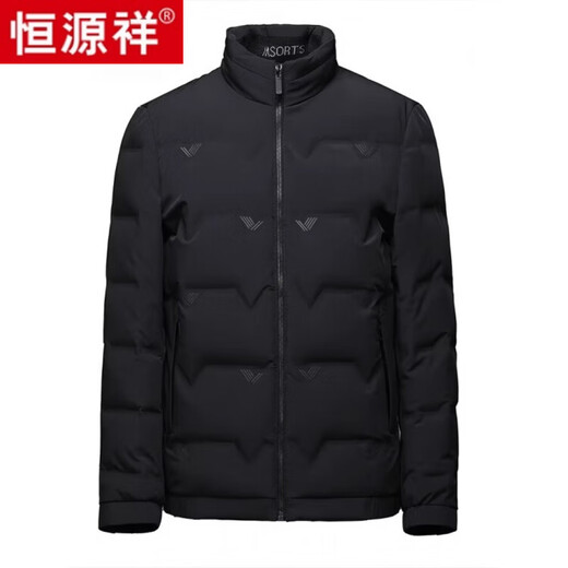 Hengyuanxiang stand collar national standard light down jacket middle-aged men winter new goose down warm jacket short cold-proof top black 3XL 190 Recommended 180Jin Jin equals 0.5kg -195Jin Jin equals 0.5kg