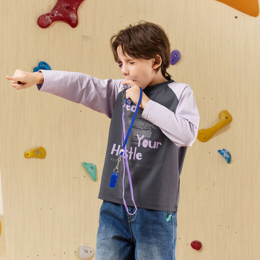 MQD Boys American College Style Contrast Color Raglan Sleeve Cartoon Girls Long Sleeve T-Shirt