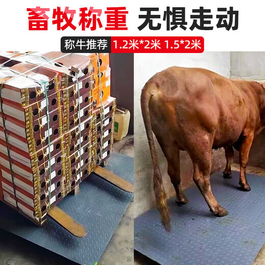 He Jiangong Yaohua Factory Thickened Small Floor Scale Farm Farm 2 Ton 3 Ton 5 Ton Weighing Cattle Small Floor Scale Electronic Scale with Fence Reinforced and Thickened_1*1.2 Meter (load Bearing 0-3 Ton)