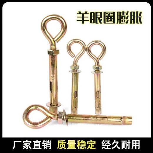CLCEY sheep eye ring expansion screw with ring expansion ring swing pull-up extended expansion ring ceiling fan hook ring expansion wire round head expansion wire M8*100 one box