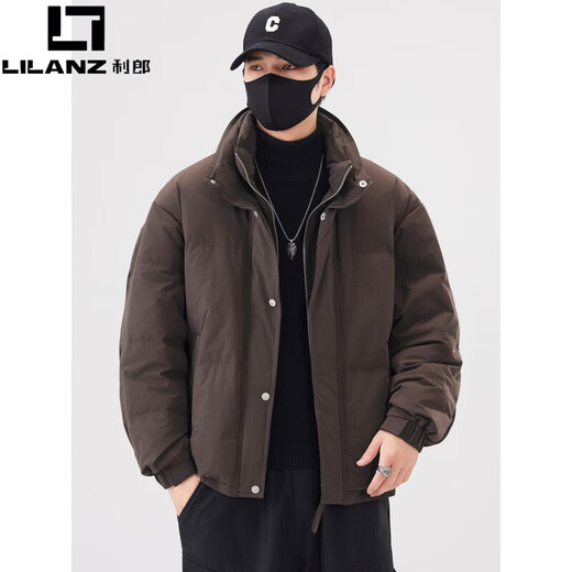 LILANZ 90 Белая куртка на утином пуху, мужская новая зимняя куртка 2025 года с воротником-стойкой, утолщенная повседневная теплая высококачественная куртка из двух частей, черная M 90-115Jin Jin равна 0,5 кг