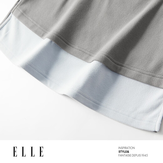 ELLE casual suit women's autumn pajamas German velvet warm can be worn outside blue gray contrast casual home wear new style light gray M