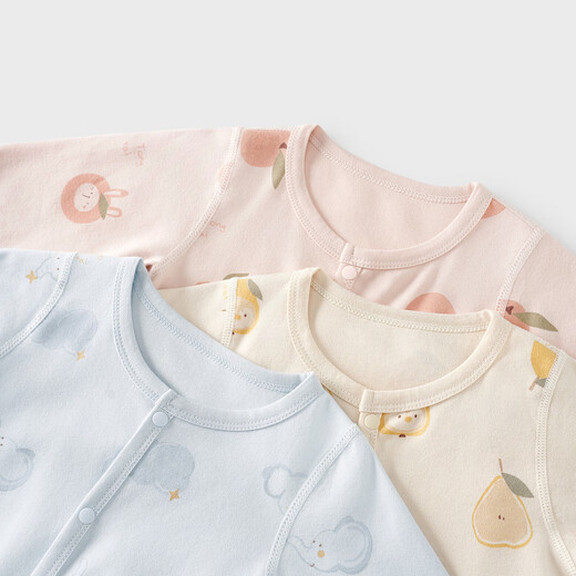 Tongtai (TONGTAI) baby jumpsuit spring and autumn pure cotton newborn clothes for men and women baby bottoming pajamas and rompers pink 90cm