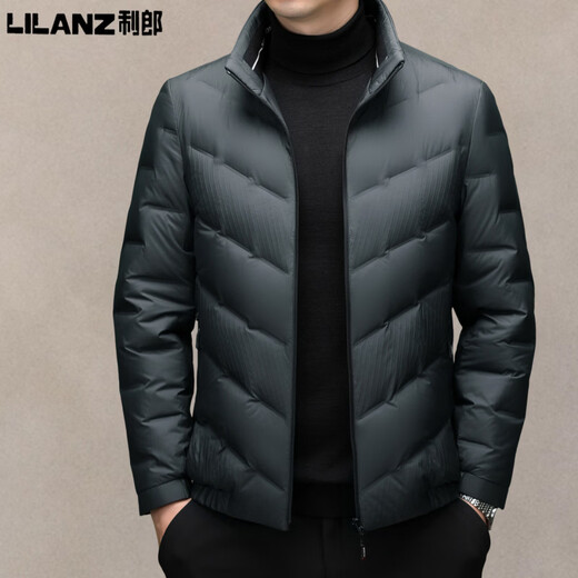 利郎商场同款男士轻薄羽绒服男立领商务休闲保暖鸭绒外套中男装90白鸭 浅灰色 XL 180 建议体重135-150斤
