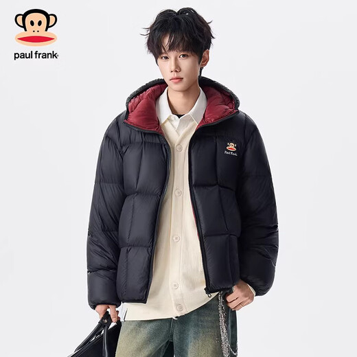 大嘴猴（paul frank）美式复古休闲羽绒服男士2026年春季新款宽松保暖舒适防寒百搭上衣 白色 【90%白鸭绒】 S 【建议90-110斤】