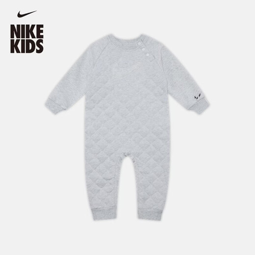 Nike baby plus velvet jumpsuit for boys and girls, lightweight knitted round neck hooded cotton clothing NIKE IO2811 051 color birch color 90cm 24