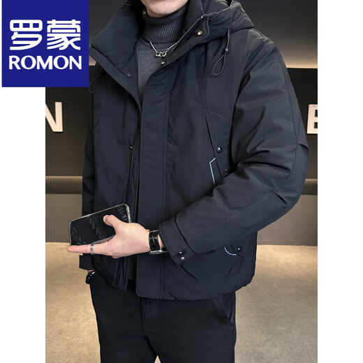 ROMON мужской пуховик с капюшоном, зима 2025, новый стиль, уличная утолщенная морозостойкая одежда, теплая мужская куртка кофейно-серого цвета L