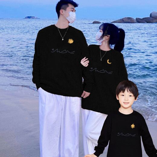 Parent-child outfit for a family of three red 2026 new animal year sweatshirt burgundy (spring and autumn) 90 baby cm