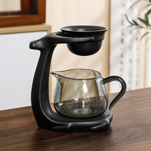 Miaopule lazy tea filter rack tea strainer tea making artifact ceramic one-piece glass tea splitting fair cup tea tea filter 01 all the way to fortune base + A21 fair cup