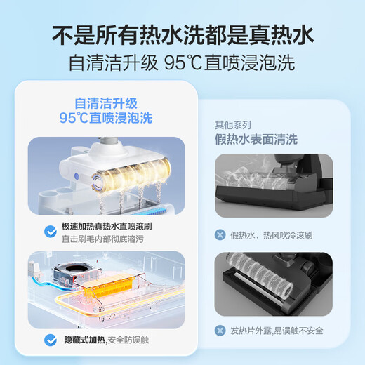 Haier floor washing machine A3Plus Elf series suction and mopping integrated washing and mopping automatic cleaning mopping machine washing and suction ipx7 waterproof handheld vacuum cleaner household electric mop A3 high-end version 95 C high temperature hot water washing and drying