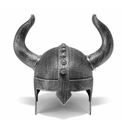 Baixing's new big horn hat, Bull Demon King's hat, Anglo-Saxon noble helmet, performance collection ornaments, small lacquered silver