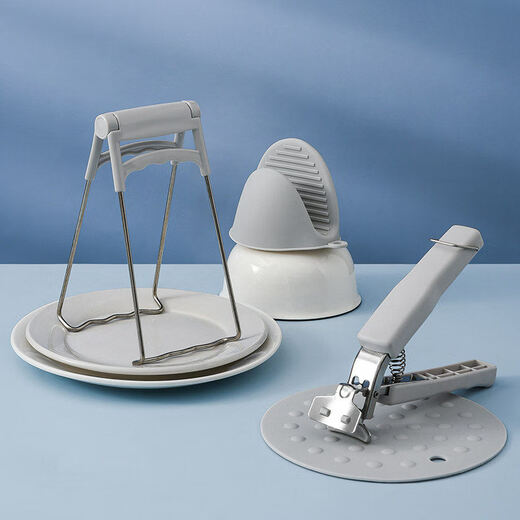 Shijanu new product anti-scalding bowl clamp kitchen steamer steamer plate clamp microwave oven non-slip silicone gloves heat insulation plate lifter
