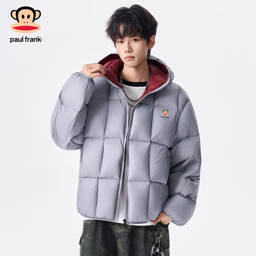 大嘴猴（paul frank）美式复古休闲羽绒服男士2026年春季新款宽松保暖舒适防寒百搭上衣 白色 【90%白鸭绒】 S 【建议90-110斤】