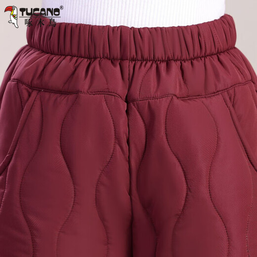 Woodpecker cotton pants for the elderly, women's velvet thickening, warm pants for outerwear, solid color grandma casual pants, elastic waist, winter, black 3XL recommended 120-135Jin Jin equals 0.5kg
