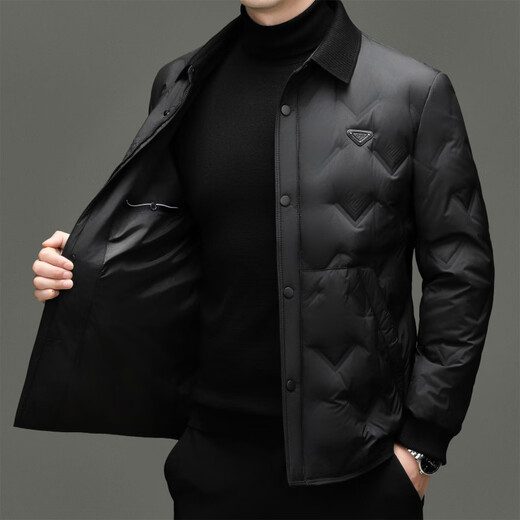 LiLang Shopping Mall's же элитная мужская одежда новый национальный стандарт 90 белый гусиный пуховик с короткими лацканами новый стиль хаки XL 180 135-150Jin Jin равен 0,5 кг